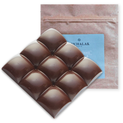 Tablette fourrée - Chocolat Noir 66% / Praliné pistache