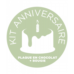 KIT ANNIVERSAIRE (Plaque en chocolat + Bougie)