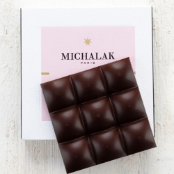 Tablette fourrée - Chocolat Noir 66% / Praliné pistache