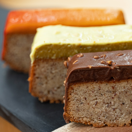 Tranches de Cake Gianduja, Abricot et Pistache