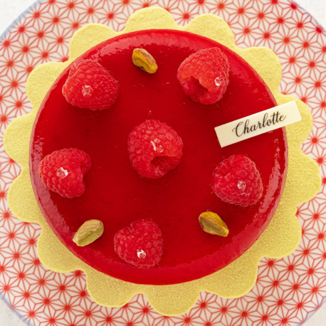 CHARLOTTE FRAMBOISE PISTACHE (6 PERS.)