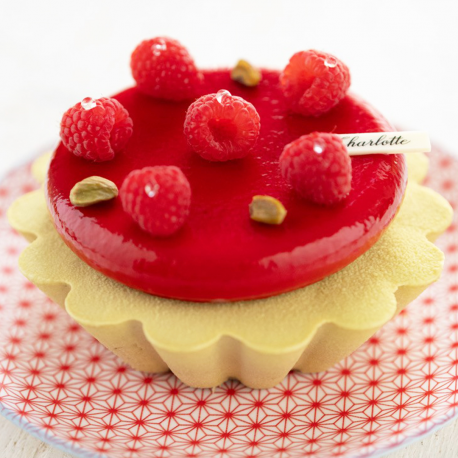 CHARLOTTE FRAMBOISE PISTACHE (6 PERS.)
