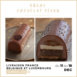 [LIVRAISON 11-18 DEC.] Bûche Chocolat Pécan (8 pers.)