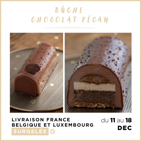 [LIVRAISON 11-18 DEC.] Bûche Chocolat Pécan (8 pers.)