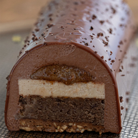 [LIVRAISON 11-18 DEC.] Bûche Chocolat Pécan (8 pers.)