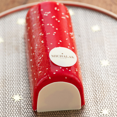 [LIVRAISON 11-18 DEC.] Bûche Fraise Lait d'Amande (8 pers.)