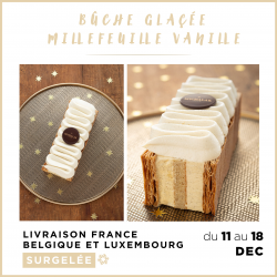 [LIVRAISON 11-18 DEC.] Bûche Fraise Lait d'Amande (8 pers.)