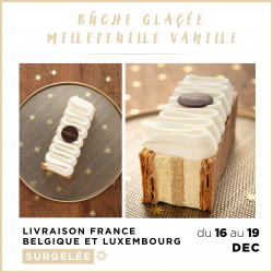 [LIVRAISON 16-19 DEC.] Bûche Glacée Millefeuille Vanille (8-10 pers.)