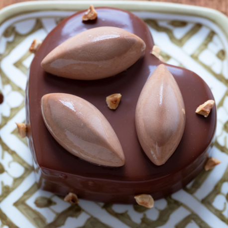 CŒUR TARTE CHOCOLAT PRALINÉ (2 PERS.)