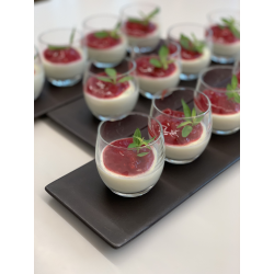 YAOURT VERVEINE CITRON VERT COULIS FRAMBOISE